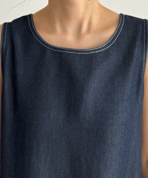 CANAL JEAN（キャナルジーン）の「El mar　デニムタンクワンピース（ワンピース・レディース・ネイビー・ONE SIZE）」の4枚目の写真