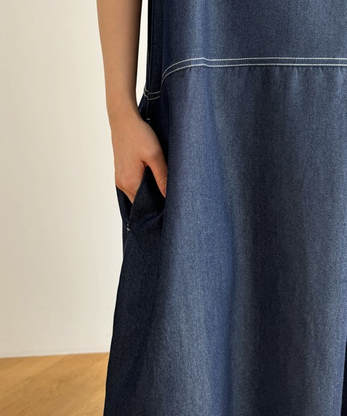 CANAL JEAN（キャナルジーン）の「El mar　デニムタンクワンピース（ワンピース・レディース・ネイビー・ONE SIZE）」の6枚目の写真