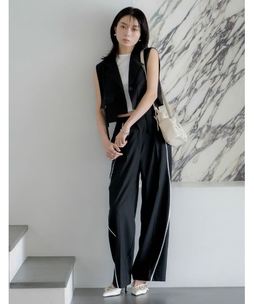 Re:EDIT（リエディ）の「[2024 SUMMER COLLECTION]ライトツイルダブルポケットミリタリーベスト（ベスト・レディース・グレー/ブラック/カーキ/ベージュ・MEDIUM/LARGE）」の7枚目の写真