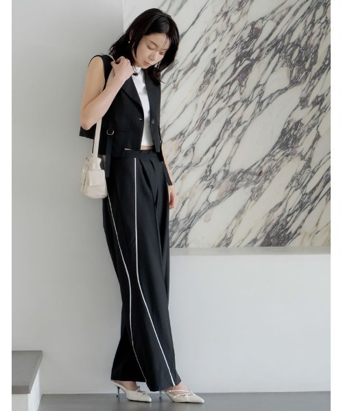 Re:EDIT（リエディ）の「[2024 SUMMER COLLECTION]ライトツイルダブルポケットミリタリーベスト（ベスト・レディース・グレー/ブラック/カーキ/ベージュ・MEDIUM/LARGE）」の8枚目の写真