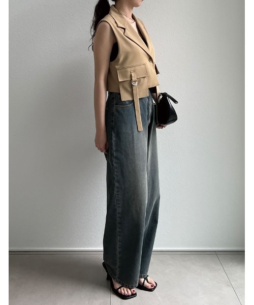 Re:EDIT（リエディ）の「[2024 SUMMER COLLECTION]ライトツイルダブルポケットミリタリーベスト（ベスト・レディース・グレー/ブラック/カーキ/ベージュ・MEDIUM/LARGE）」の13枚目の写真