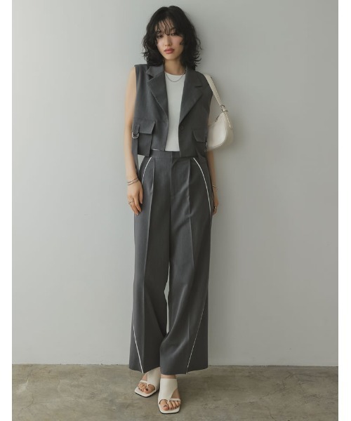 Re:EDIT（リエディ）の「[2024 SUMMER COLLECTION]ライトツイルダブルポケットミリタリーベスト（ベスト・レディース・グレー/ブラック/カーキ/ベージュ・MEDIUM/LARGE）」の15枚目の写真