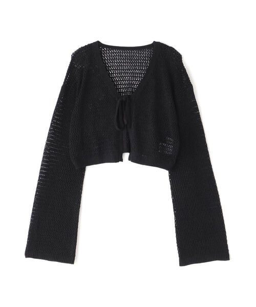 FREE'S MART(フリーズマート)の「◆テープヤーンメッシュカーディガン(カーディガン/ボレロ・レディース・ホワイト/ブラック/ブルー・FREE)」の4枚目の写真