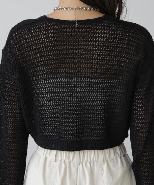 FREE'S MART(フリーズマート)の「◆テープヤーンメッシュカーディガン(カーディガン/ボレロ・レディース・ホワイト/ブラック/ブルー・FREE)」の14枚目の写真