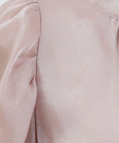 ASTORIA ODIER（アストリアオディール）の「ラメシアーバックリボンブラウス(接触冷感裏地)（シャツ/ブラウス・レディース・ホワイト/ピンク/ベージュ/サックスブルー/ブラック・MEDIUM）」の8枚目の写真