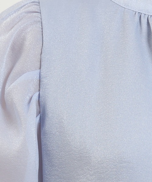 ASTORIA ODIER（アストリアオディール）の「ラメシアーバックリボンブラウス(接触冷感裏地)（シャツ/ブラウス・レディース・ホワイト/ピンク/ベージュ/サックスブルー/ブラック・MEDIUM）」の7枚目の写真