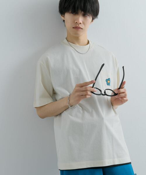 SENSE OF PLACE by URBAN RESEARCH（センスオブプレイスバイアーバンリサーチ）の「ポップアートフラワーグラフィックT D（Tシャツ/カットソー・メンズ・アイボリー/ブラック/グリーン・MEDIUM/LARGE）」の9枚目の写真