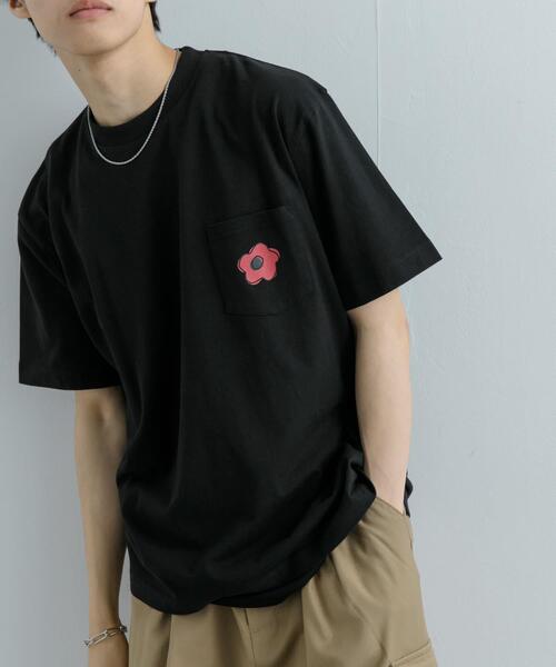 SENSE OF PLACE by URBAN RESEARCH（センスオブプレイスバイアーバンリサーチ）の「ポップアートフラワーグラフィックT D（Tシャツ/カットソー・メンズ・アイボリー/ブラック/グリーン・MEDIUM/LARGE）」の19枚目の写真