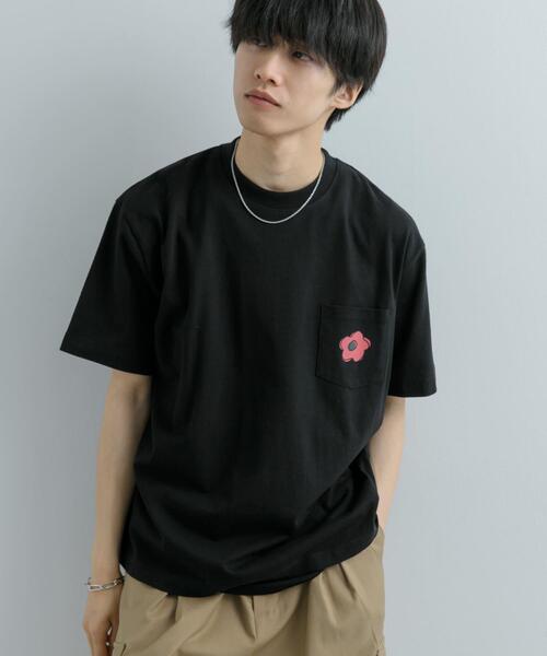 SENSE OF PLACE by URBAN RESEARCH（センスオブプレイスバイアーバンリサーチ）の「ポップアートフラワーグラフィックT D（Tシャツ/カットソー・メンズ・アイボリー/ブラック/グリーン・MEDIUM/LARGE）」の21枚目の写真