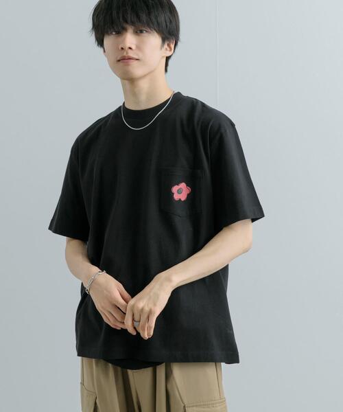 SENSE OF PLACE by URBAN RESEARCH（センスオブプレイスバイアーバンリサーチ）の「ポップアートフラワーグラフィックT D（Tシャツ/カットソー・メンズ・アイボリー/ブラック/グリーン・MEDIUM/LARGE）」の22枚目の写真