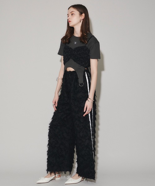 VIOLETTA（ヴィオレッタ）の「シャーリングバックリボンビスチェ（ベスト・レディース・ブラック/グレー・FREE）」の12枚目の写真