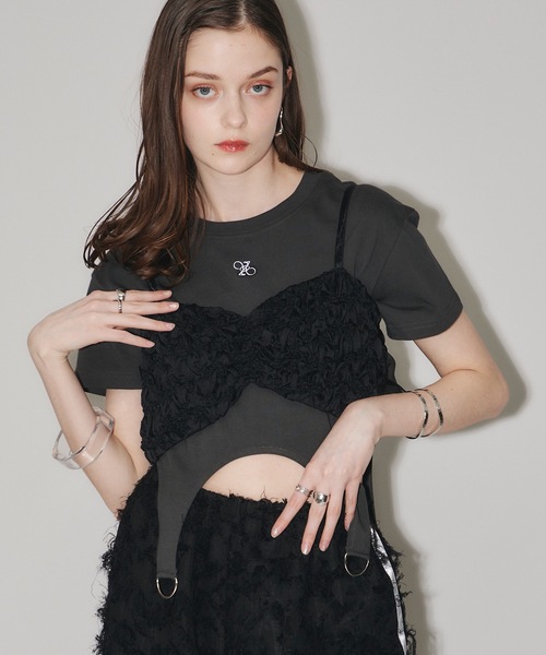 VIOLETTA（ヴィオレッタ）の「シャーリングバックリボンビスチェ（ベスト・レディース・ブラック/グレー・FREE）」の13枚目の写真