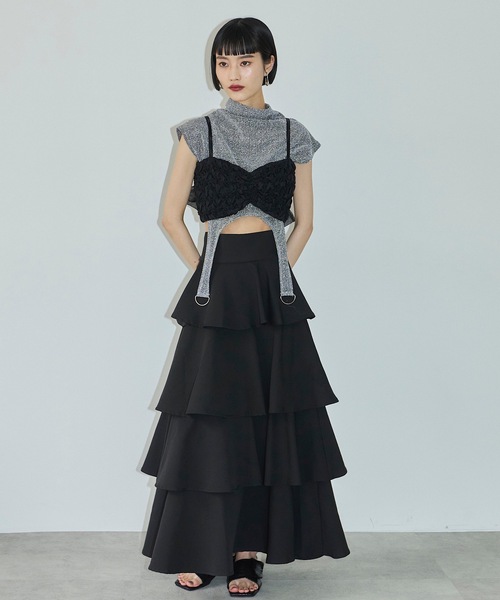 VIOLETTA（ヴィオレッタ）の「シャーリングバックリボンビスチェ（ベスト・レディース・ブラック/グレー・FREE）」の20枚目の写真