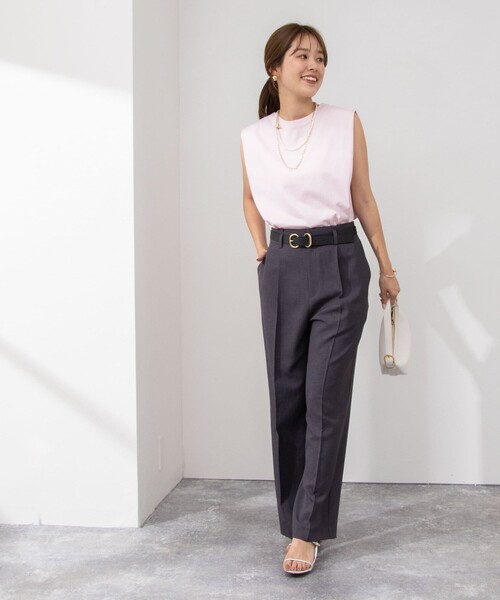 NOLLEY’S（ノーリーズ）の「BASICタックノースリーブTシャツ（Tシャツ/カットソー・レディース・ベージュ/グリーン/オフホワイト/ブラック系その他/ベビーピンク/ブラック・36/38）」の16枚目の写真