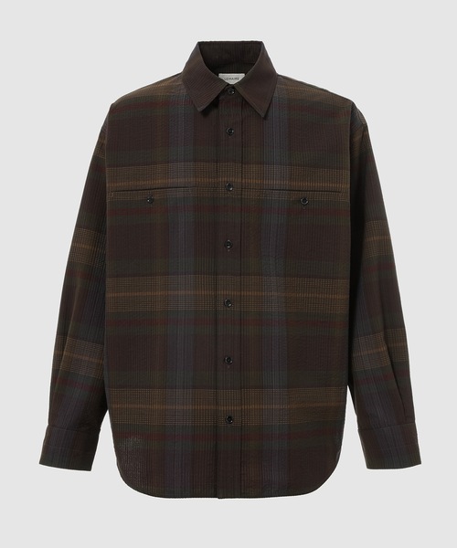 LEMAIRE × SUNSPEL / 長袖シャツ/S/コットン/KHK/総柄/572-9225040 LEMAIRE◇長袖シャツ/S/コットン/KHK/総柄/572-9225040 LEMAIRE