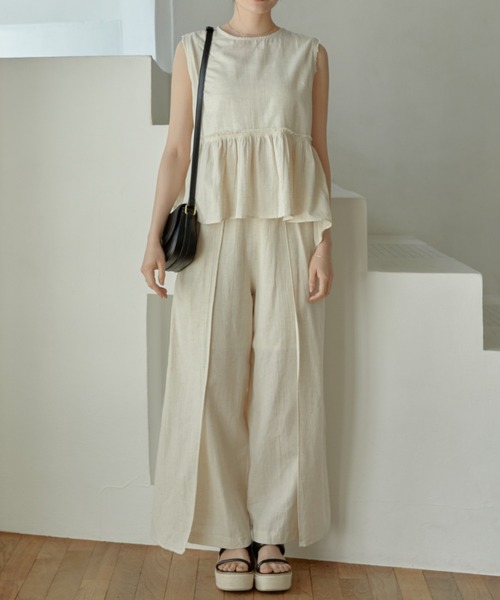 ACYM（アシーム）の「Natural linen layered パンツ（その他パンツ・レディース・ブラック/オフホワイト・FREE）」の22枚目の写真