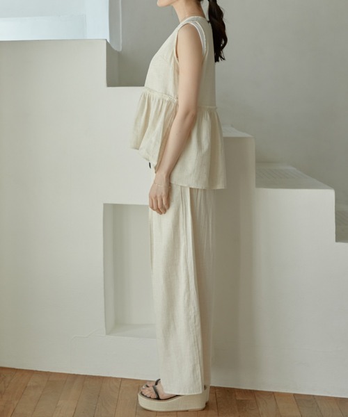 ACYM（アシーム）の「Natural linen layered パンツ（その他パンツ・レディース・ブラック/オフホワイト・FREE）」の21枚目の写真