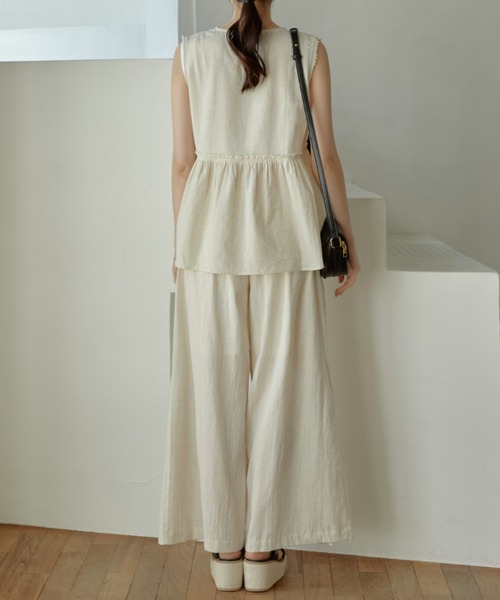 ACYM（アシーム）の「Natural linen layered パンツ（その他パンツ・レディース・ブラック/オフホワイト・FREE）」の20枚目の写真