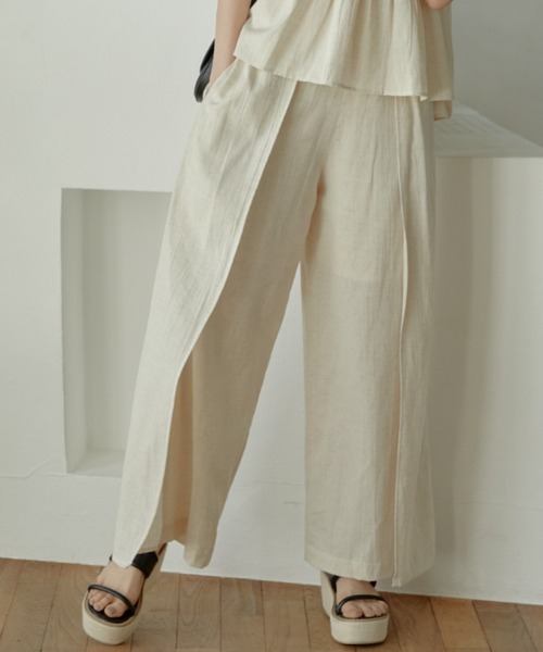 ACYM（アシーム）の「Natural linen layered パンツ（その他パンツ・レディース・ブラック/オフホワイト・FREE）」の13枚目の写真