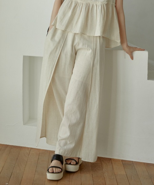 ACYM（アシーム）の「Natural linen layered パンツ（その他パンツ・レディース・ブラック/オフホワイト・FREE）」の14枚目の写真