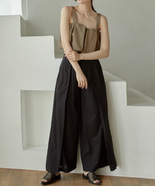 ACYM（アシーム）の「Natural linen layered パンツ（その他パンツ・レディース・ブラック/オフホワイト・FREE）」の8枚目の写真