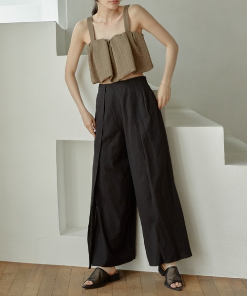 ACYM（アシーム）の「Natural linen layered パンツ（その他パンツ・レディース・ブラック/オフホワイト・FREE）」の7枚目の写真