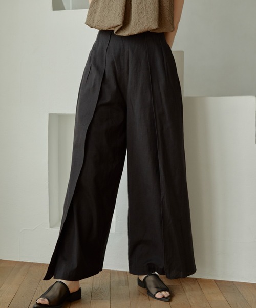 ACYM（アシーム）の「Natural linen layered パンツ（その他パンツ・レディース・ブラック/オフホワイト・FREE）」の10枚目の写真