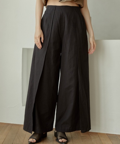 ACYM（アシーム）の「Natural linen layered パンツ（その他パンツ・レディース・ブラック/オフホワイト・FREE）」の9枚目の写真