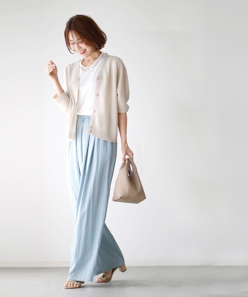 Ehre style(エーレスタイル)の「アラフォーの夏!カーデ必須の理由は?ビタミンカラーカーデ(カーディガン/ボレロ・レディース・ベージュ/オレンジ/ホワイト/グリーン/ブルー・FREE)」の6枚目の写真