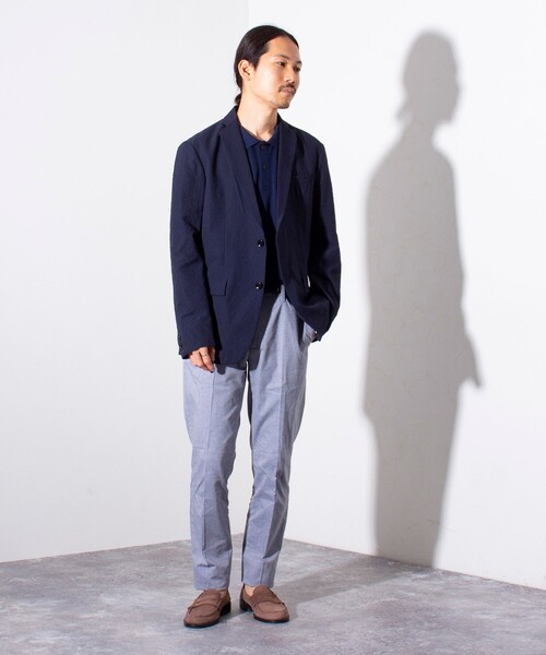 GLOSTER（グロスター）の「【GLOSTER/グロスター】サッカー  テーラードジャケット イージーケア 2B（テーラードジャケット・メンズ・ブラック/ネイビー・L/M）」の13枚目の写真