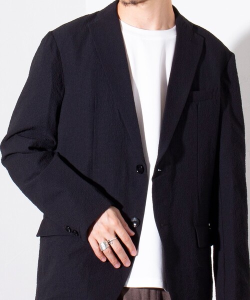 GLOSTER（グロスター）の「【GLOSTER/グロスター】サッカー  テーラードジャケット イージーケア 2B（テーラードジャケット・メンズ・ブラック/ネイビー・L/M）」の22枚目の写真