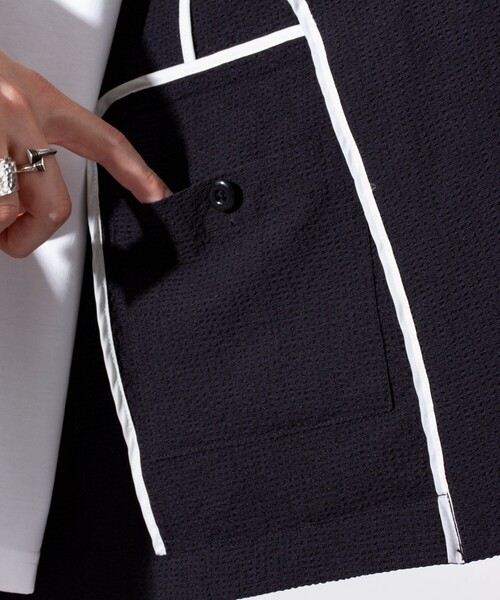 GLOSTER（グロスター）の「【GLOSTER/グロスター】サッカー  テーラードジャケット イージーケア 2B（テーラードジャケット・メンズ・ブラック/ネイビー・L/M）」の18枚目の写真