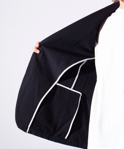 GLOSTER（グロスター）の「【GLOSTER/グロスター】サッカー  テーラードジャケット イージーケア 2B（テーラードジャケット・メンズ・ブラック/ネイビー・L/M）」の17枚目の写真