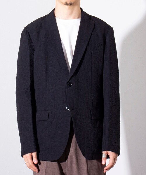 GLOSTER（グロスター）の「【GLOSTER/グロスター】サッカー  テーラードジャケット イージーケア 2B（テーラードジャケット・メンズ・ブラック/ネイビー・L/M）」の15枚目の写真