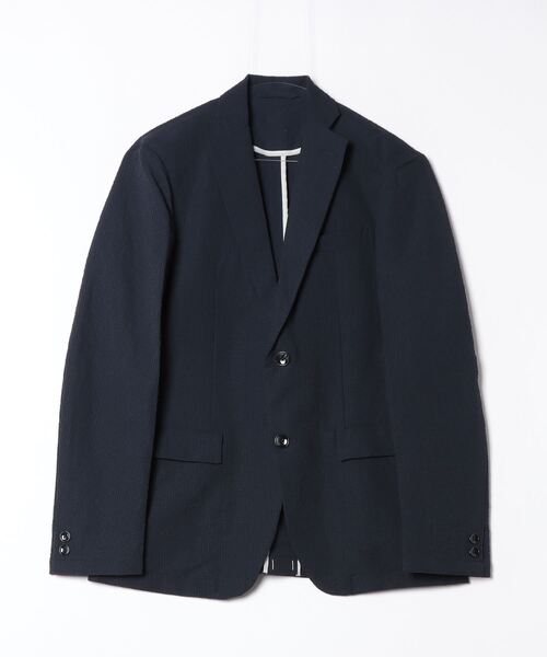 GLOSTER（グロスター）の「【GLOSTER/グロスター】サッカー  テーラードジャケット イージーケア 2B（テーラードジャケット・メンズ・ブラック/ネイビー・L/M）」の6枚目の写真