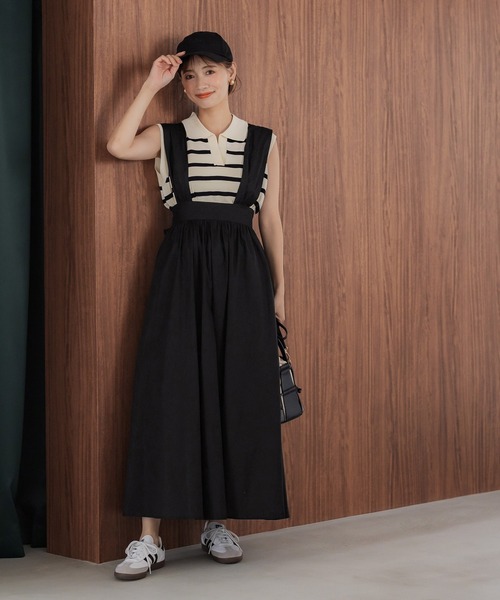 coca(coca)(コカ)の「【WEB限定セール】バックリボンサスペンダースカート(スカート・レディース・ドット/ブラック・ONE SIZE)」の8枚目の写真
