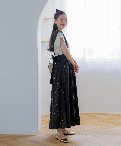 【TRAVAS TOKYO】サスペンダー バックリボン フレア スカート 16-240112001-02_1top.jpg