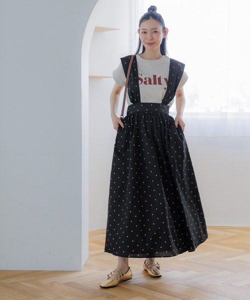 coca(coca)(コカ)の「【WEB限定セール】バックリボンサスペンダースカート(スカート・レディース・ドット/ブラック・ONE SIZE)」の7枚目の写真