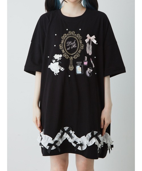 Ank Rouge（アンクルージュ）の「おしゃれプードルコスメBigTe（Tシャツ/カットソー・レディース・ブラック/ホワイト/ピンク・M）」の10枚目の写真