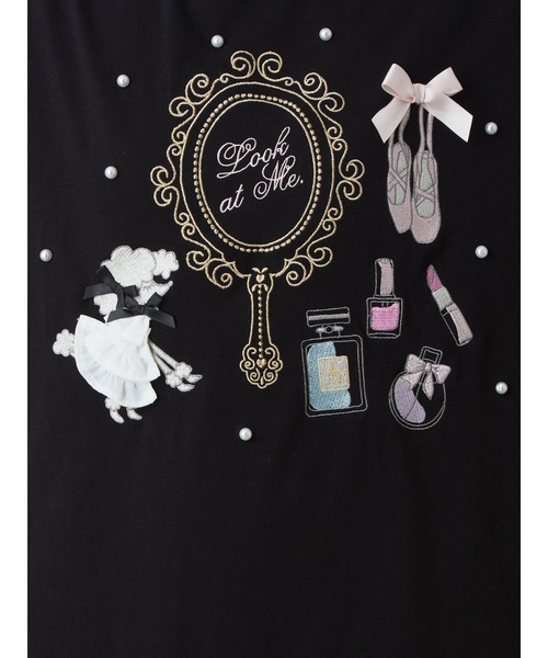 Ank Rouge（アンクルージュ）の「おしゃれプードルコスメBigTe（Tシャツ/カットソー・レディース・ブラック/ホワイト/ピンク・M）」の6枚目の写真