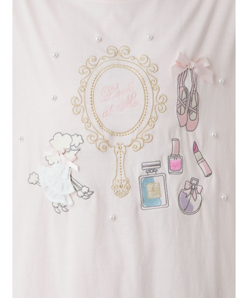 Ank Rouge（アンクルージュ）の「おしゃれプードルコスメBigTe（Tシャツ/カットソー・レディース・ブラック/ホワイト/ピンク・M）」の4枚目の写真