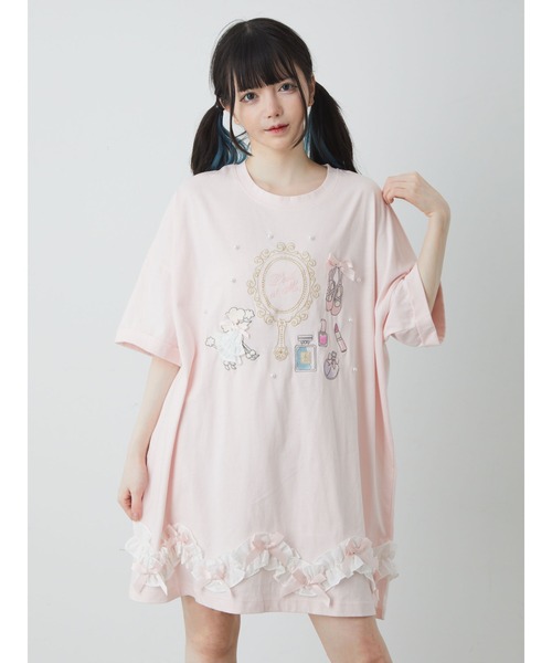 Ank Rouge（アンクルージュ）の「おしゃれプードルコスメBigTe（Tシャツ/カットソー・レディース・ブラック/ホワイト/ピンク・M）」の13枚目の写真