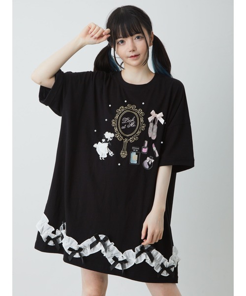 Ank Rouge（アンクルージュ）の「おしゃれプードルコスメBigTe（Tシャツ/カットソー・レディース・ブラック/ホワイト/ピンク・M）」の12枚目の写真