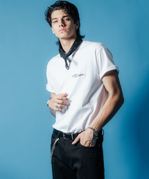 SCRIPT LOGO EMBROIDERY SHORT SLEEVE T SHIRT / 筆記体 刺繍 ポケット 半袖 Tシャツ