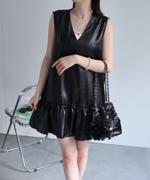 sakishimatokyo | フェイクレザー風 Vネックチュニック/ワンピース(チュニック)