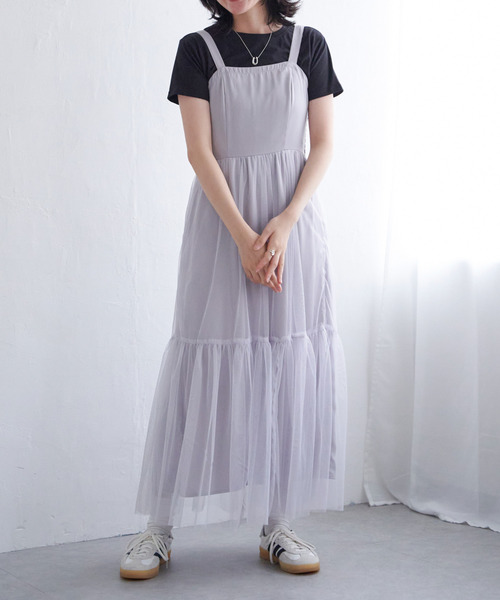 VENCEEXCHANGE（ヴァンスエクスチェンジ）の「チュールティアードワンピース（ワンピース・レディース・ブラウン/グレー/ブラック・FREE）」の20枚目の写真