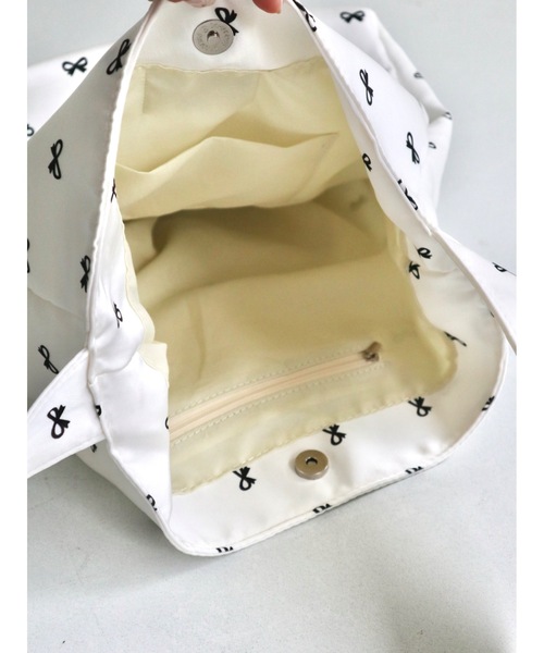 JUMELLE（ジュメロ）の「【限定販売】ripri tote bag（トートバッグ・レディース・ホワイト/ブラック・FREE）」の5枚目の写真