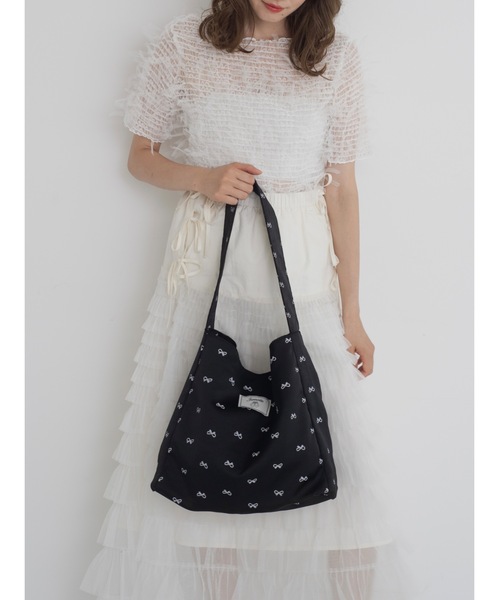 JUMELLE（ジュメロ）の「【限定販売】ripri tote bag（トートバッグ・レディース・ホワイト/ブラック・FREE）」の9枚目の写真