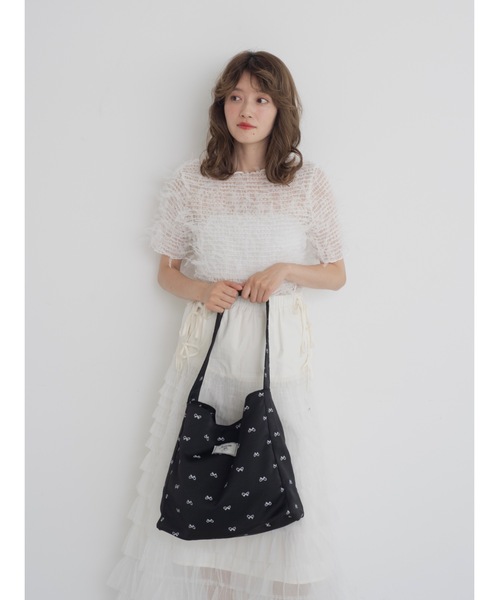 JUMELLE（ジュメロ）の「【限定販売】ripri tote bag（トートバッグ・レディース・ホワイト/ブラック・FREE）」の10枚目の写真