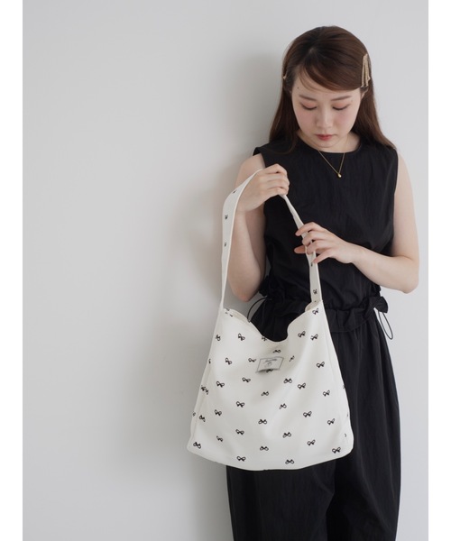 JUMELLE（ジュメロ）の「【限定販売】ripri tote bag（トートバッグ・レディース・ホワイト/ブラック・FREE）」の17枚目の写真